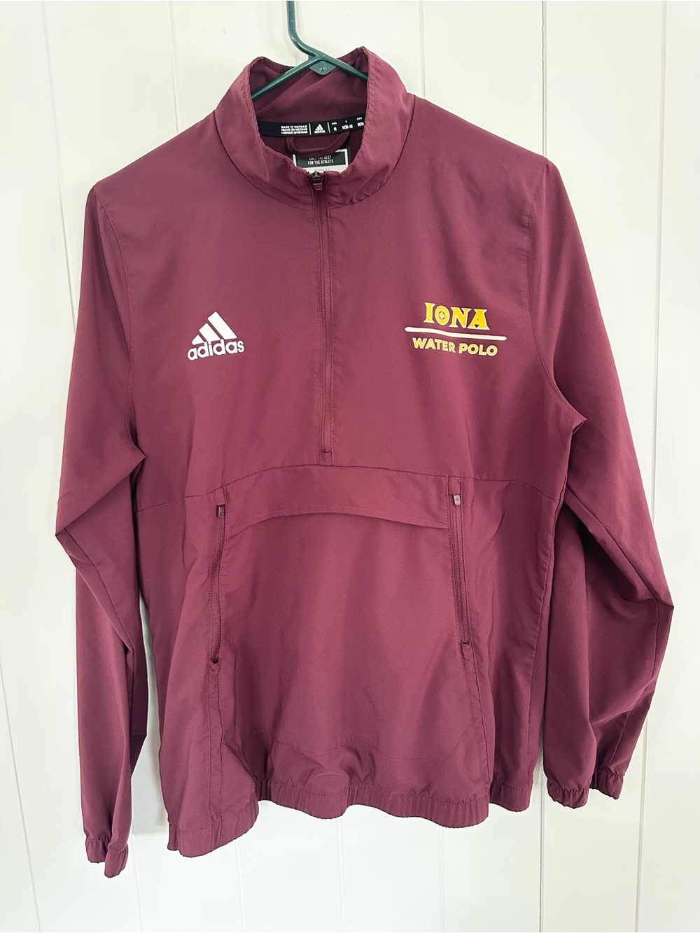 Adidas Women's Half Zip lona Water Polo Collegiate Windbreaker Pullover